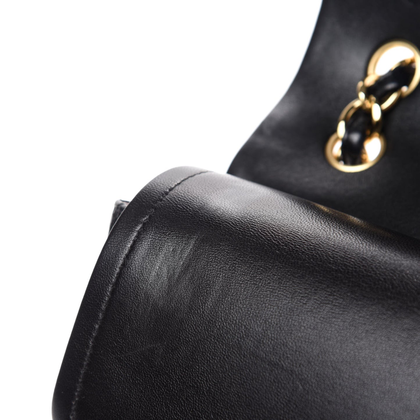 Lambskin Quilted Jumbo Double Flap Black