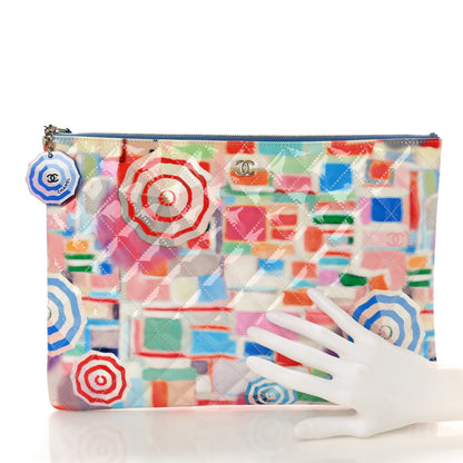 Chanel Patent Calfskin Printed Quilted Large Cosmetic Case Multicolor 2 of 8