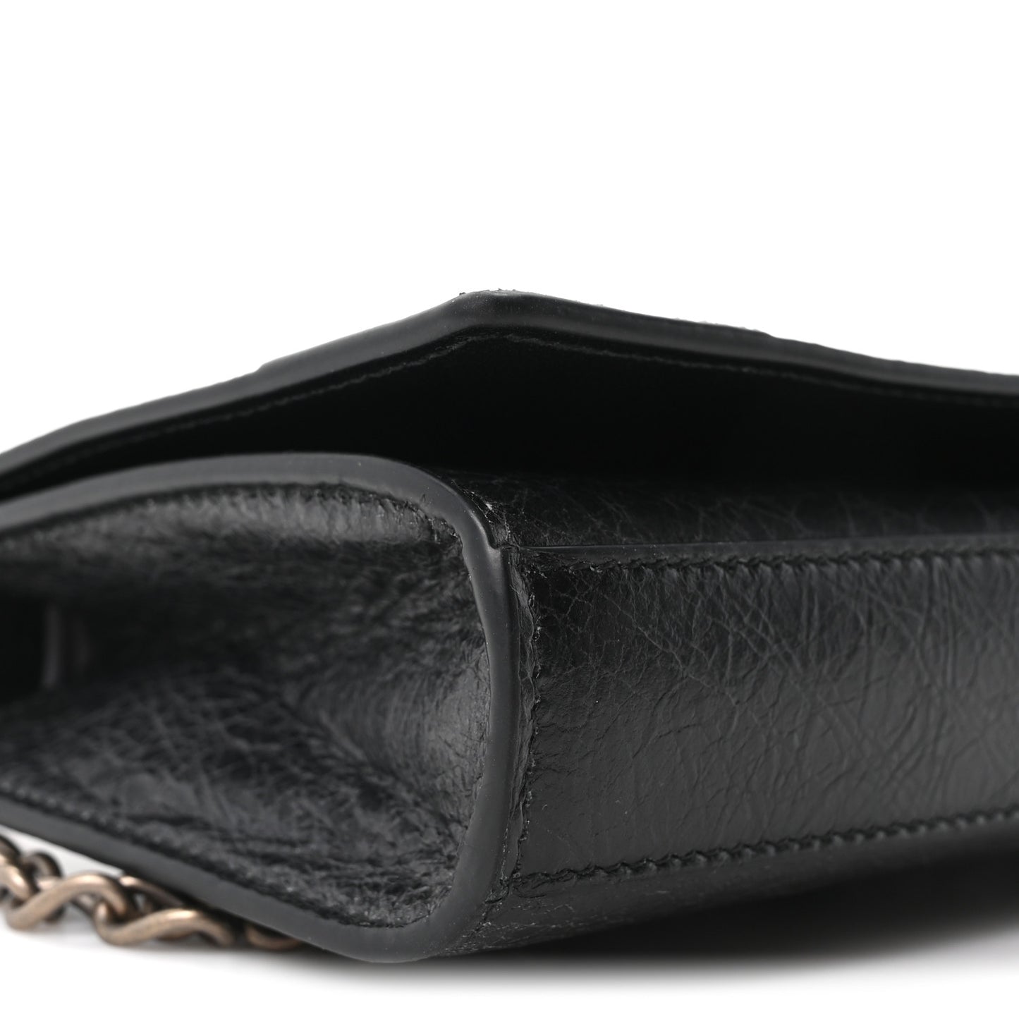 Agneau Giant 12 Brass Wallet On Chain Black