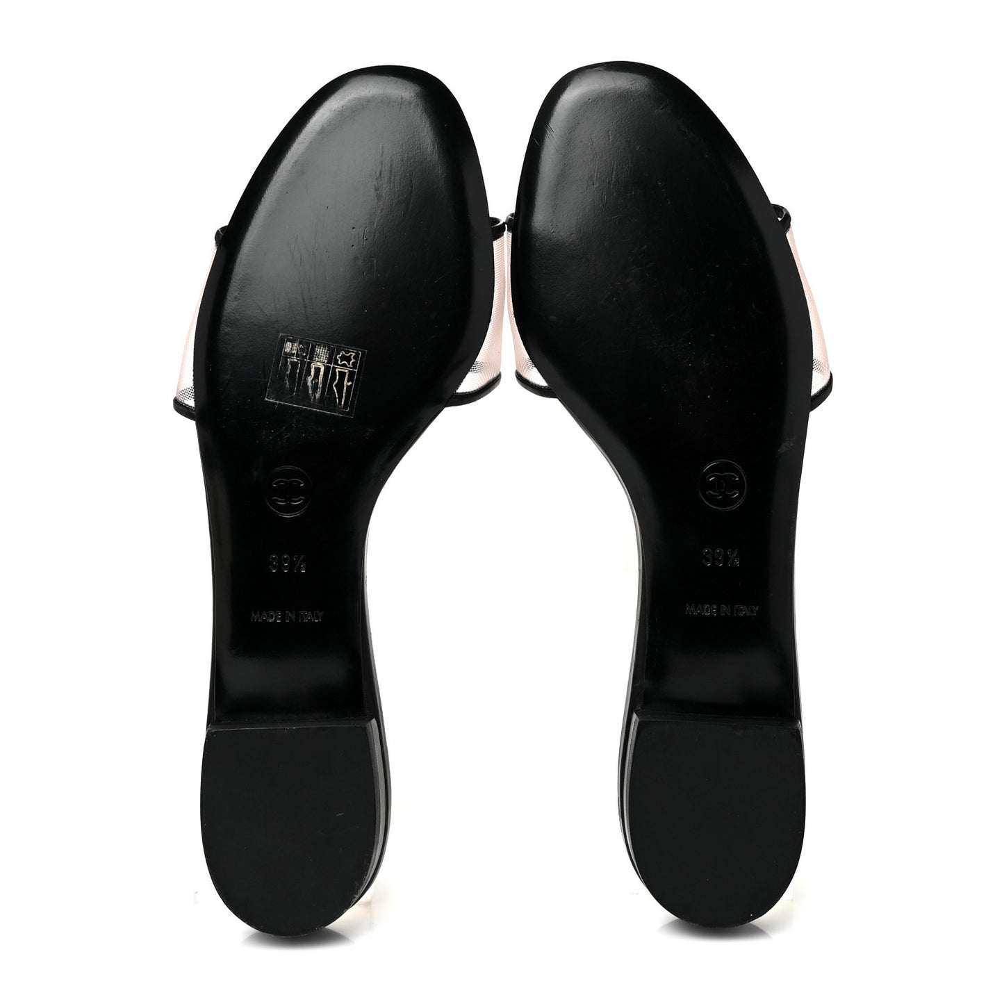 Mesh Grosgrain Camellia Sandal Mule 39.5 Black Pink