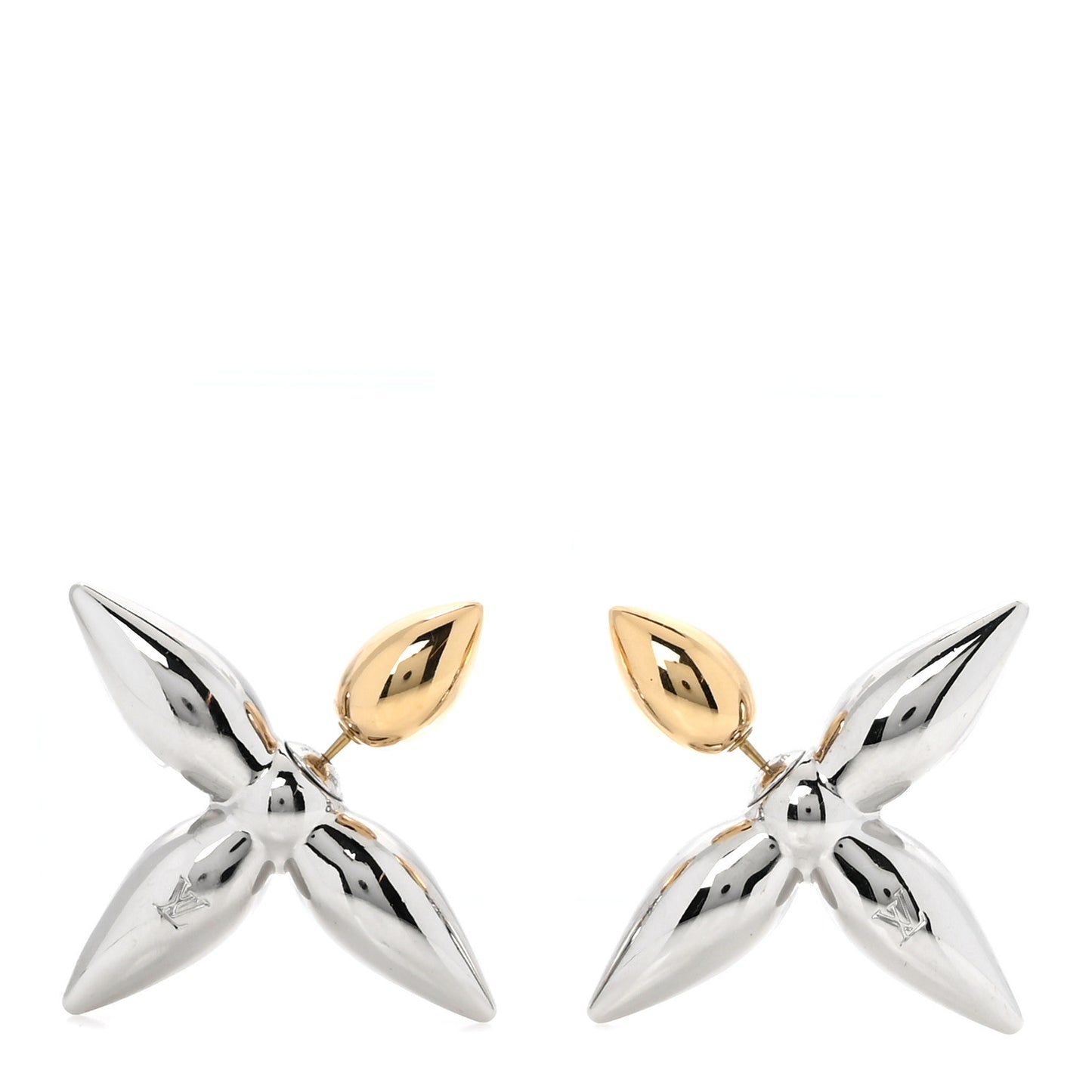 Metal Louisette Earrings Silver Gold