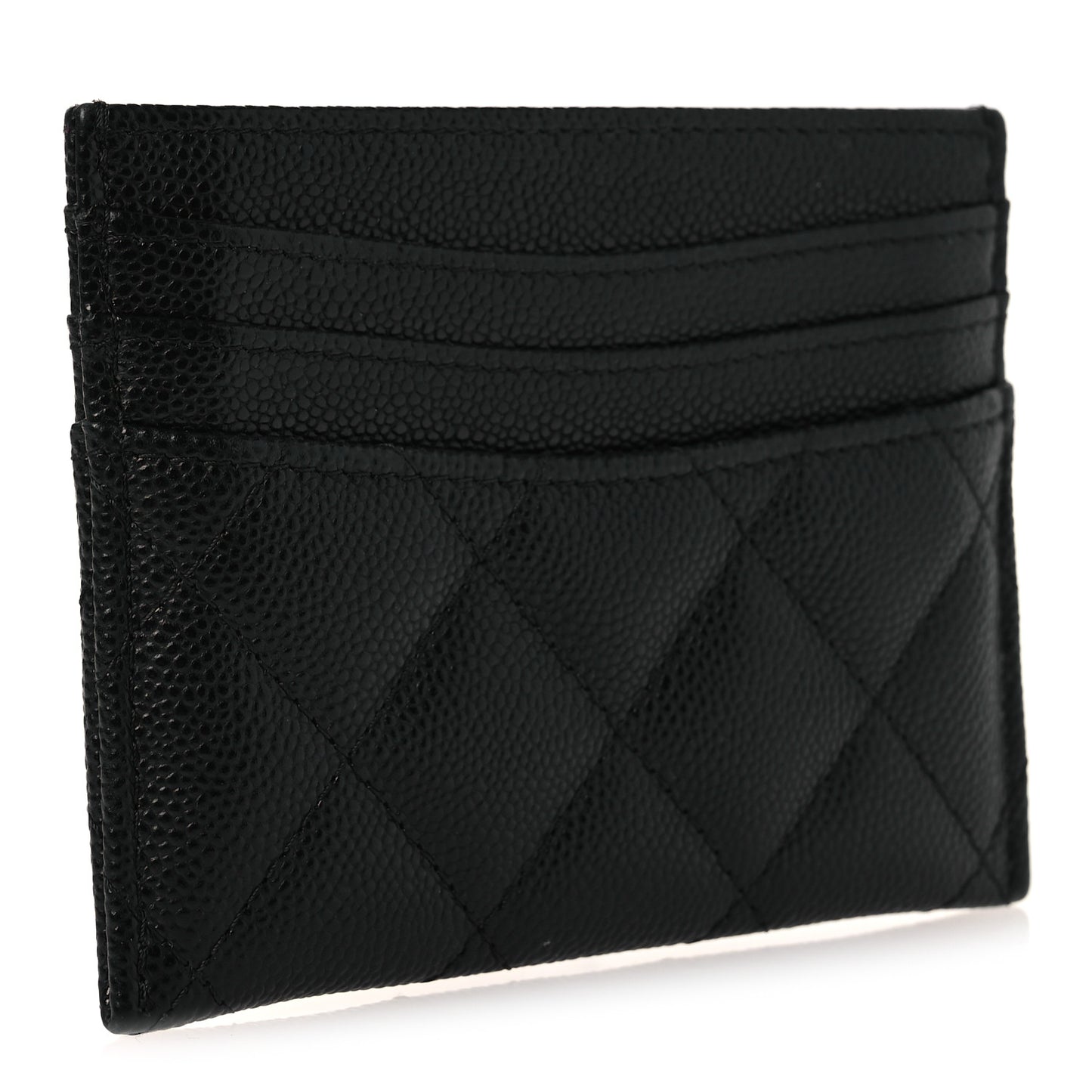 Caviar Quilted Multi Card Holder Black