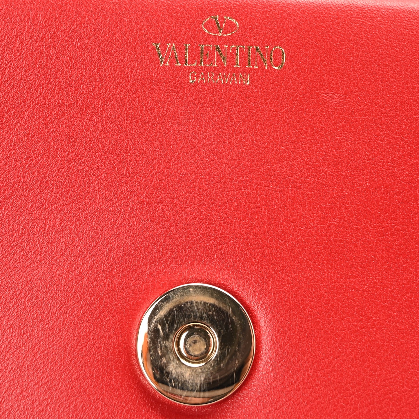 Calfskin Enamel Vlogo Small Loco Shoulder Bag Rouge Pur