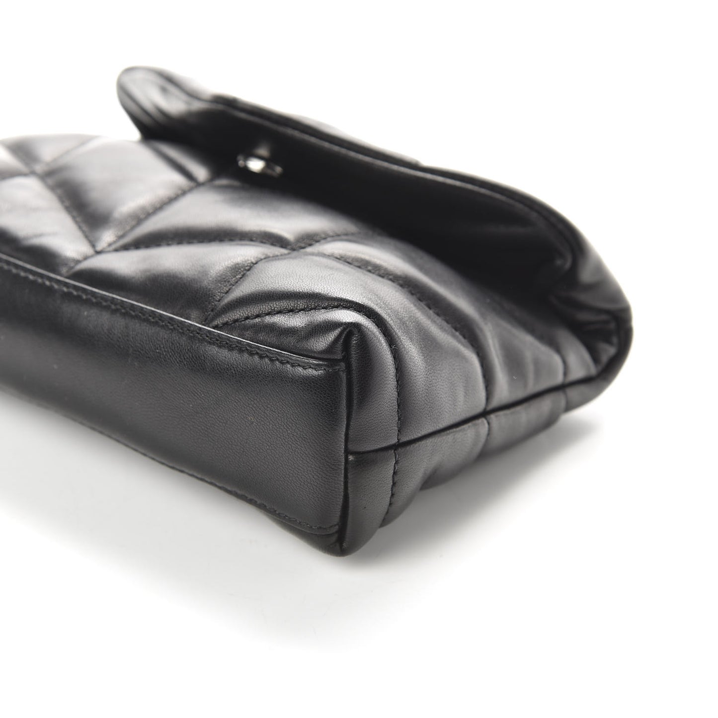 Lambskin Monogram Loulou Puffer Pouch Clutch Black