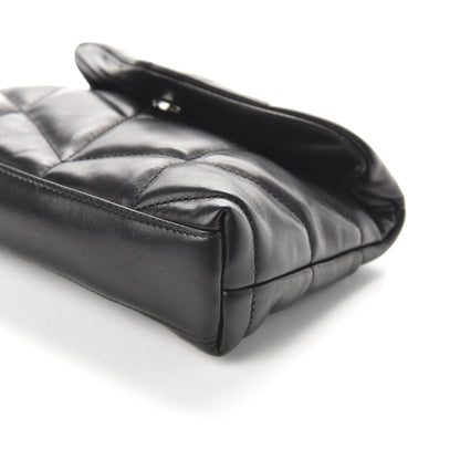 Saint Laurent Lambskin Monogram Loulou Puffer Pouch Clutch Black 7 of 9