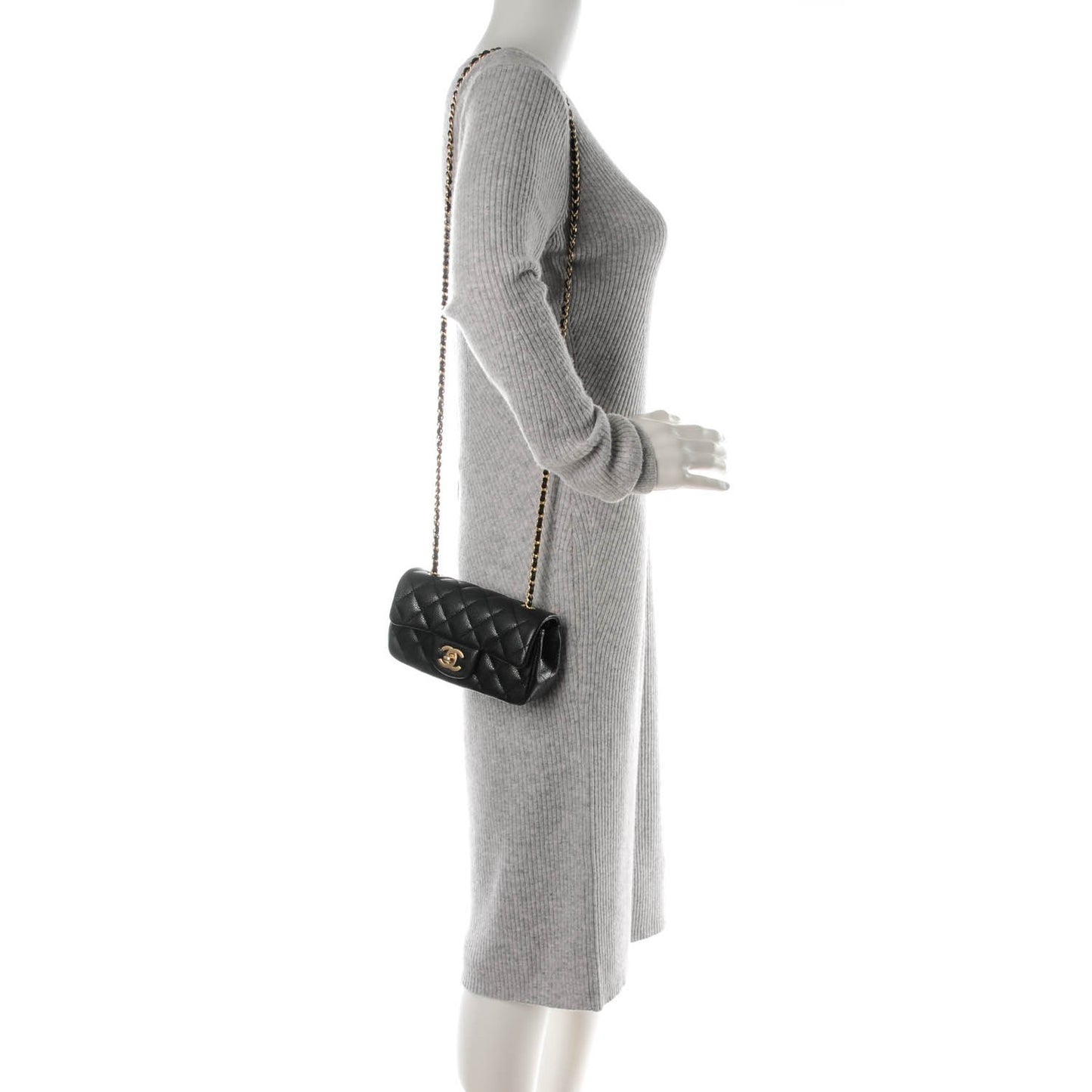 Caviar Quilted Extra Mini Flap Black