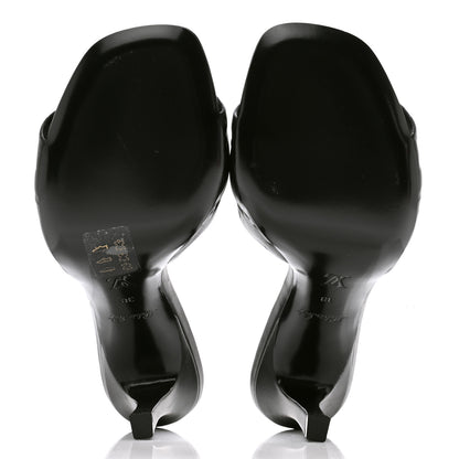 Louis Vuitton Lambskin Embossed Monogram Revival High Heel Mules 38 Black 5 of 9