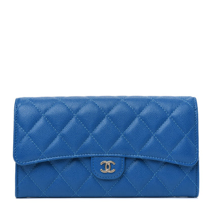 Chanel Caviar Quilted Large Flap Wallet Blue 1 of 4