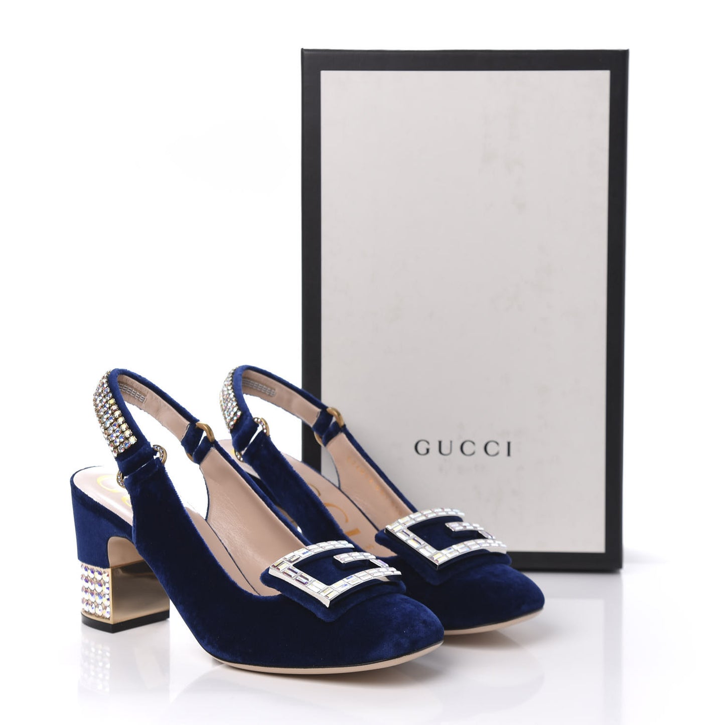 Velvet Crystal Square G Madelyn Slingbacks 38.5 Cobalt Blue