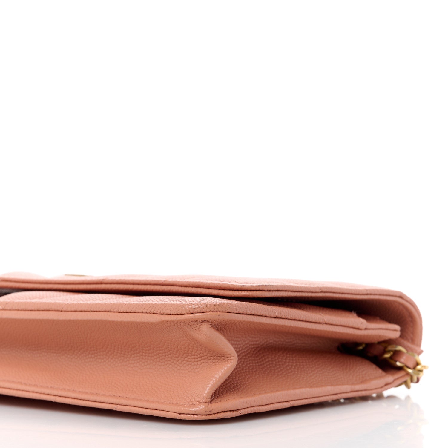 Chanel Calfskin Chevron Quilted Wallet On Chain WOC Dark Pink 12 of 12