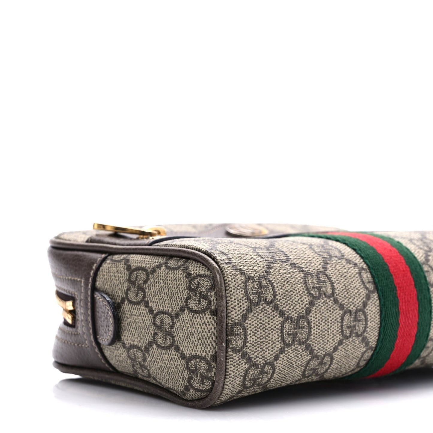 GG Supreme Monogram Web Small Ophidia Belt Bag 75 30 Dark Brown