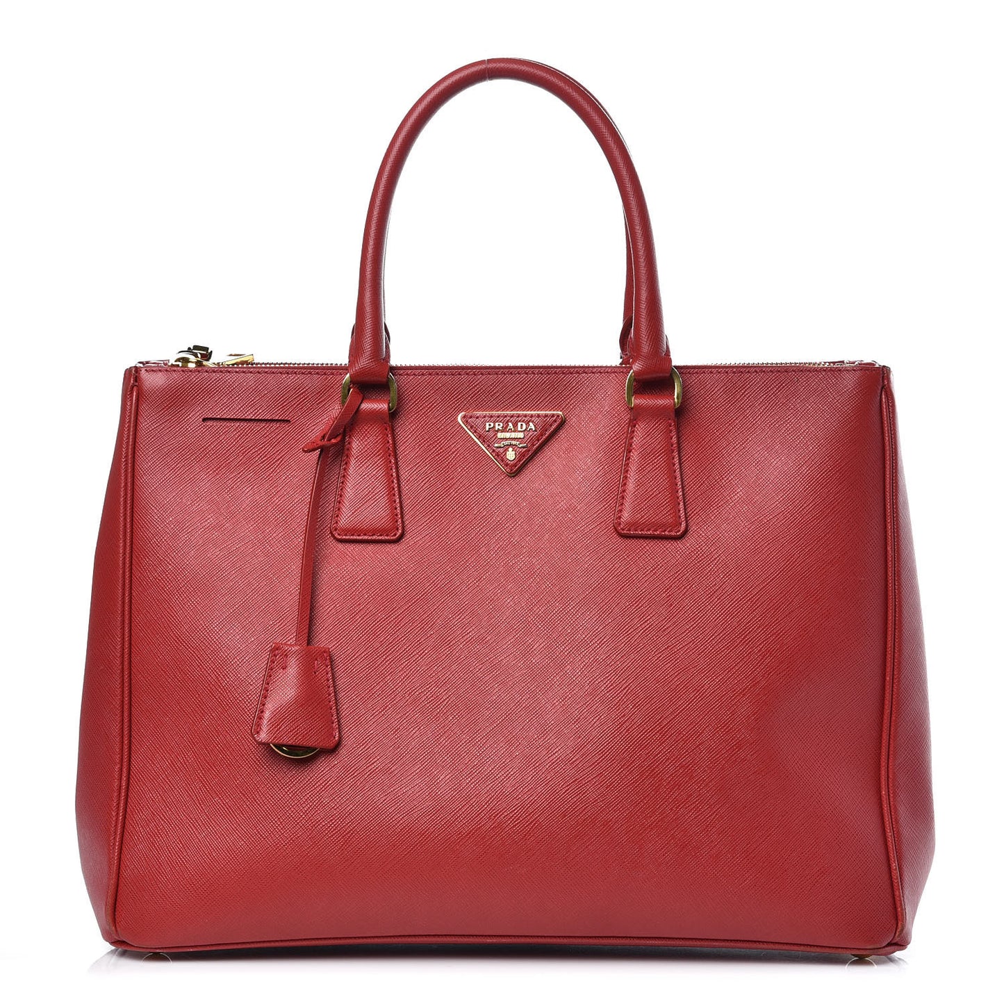 Saffiano Large Galleria Double Zip Tote Fuoco