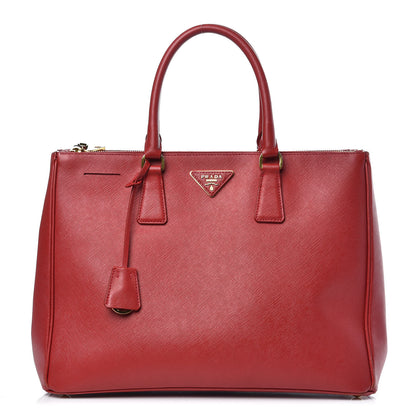 Prada Saffiano Large Galleria Double Zip Tote Fuoco 1 of 21