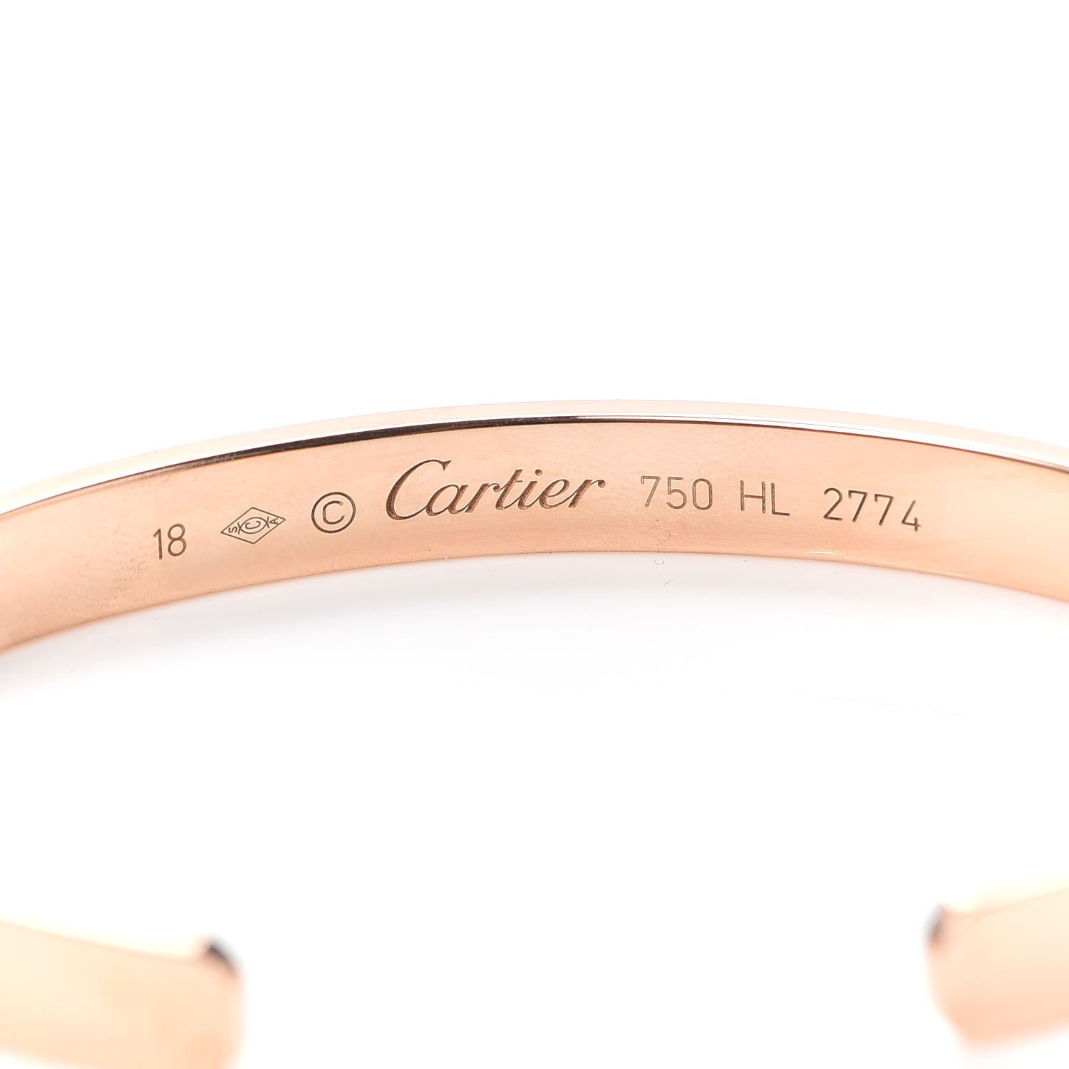 Cartier 18K Pink Gold LOVE Cuff Bracelet 18 4 of 4