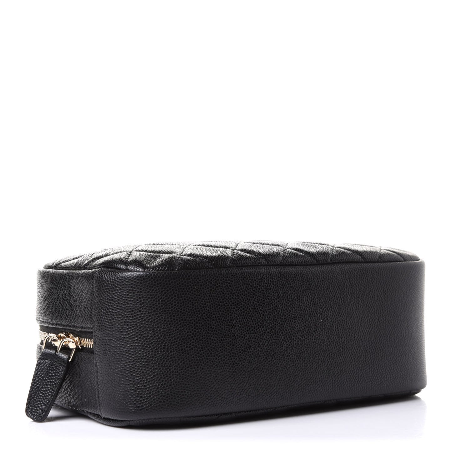 Caviar Quilted Curvy Pouch Cosmetic Case Black