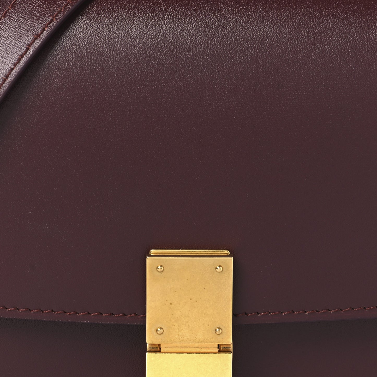 Box Calfskin Small Classic Box Flap Bag Burgundy