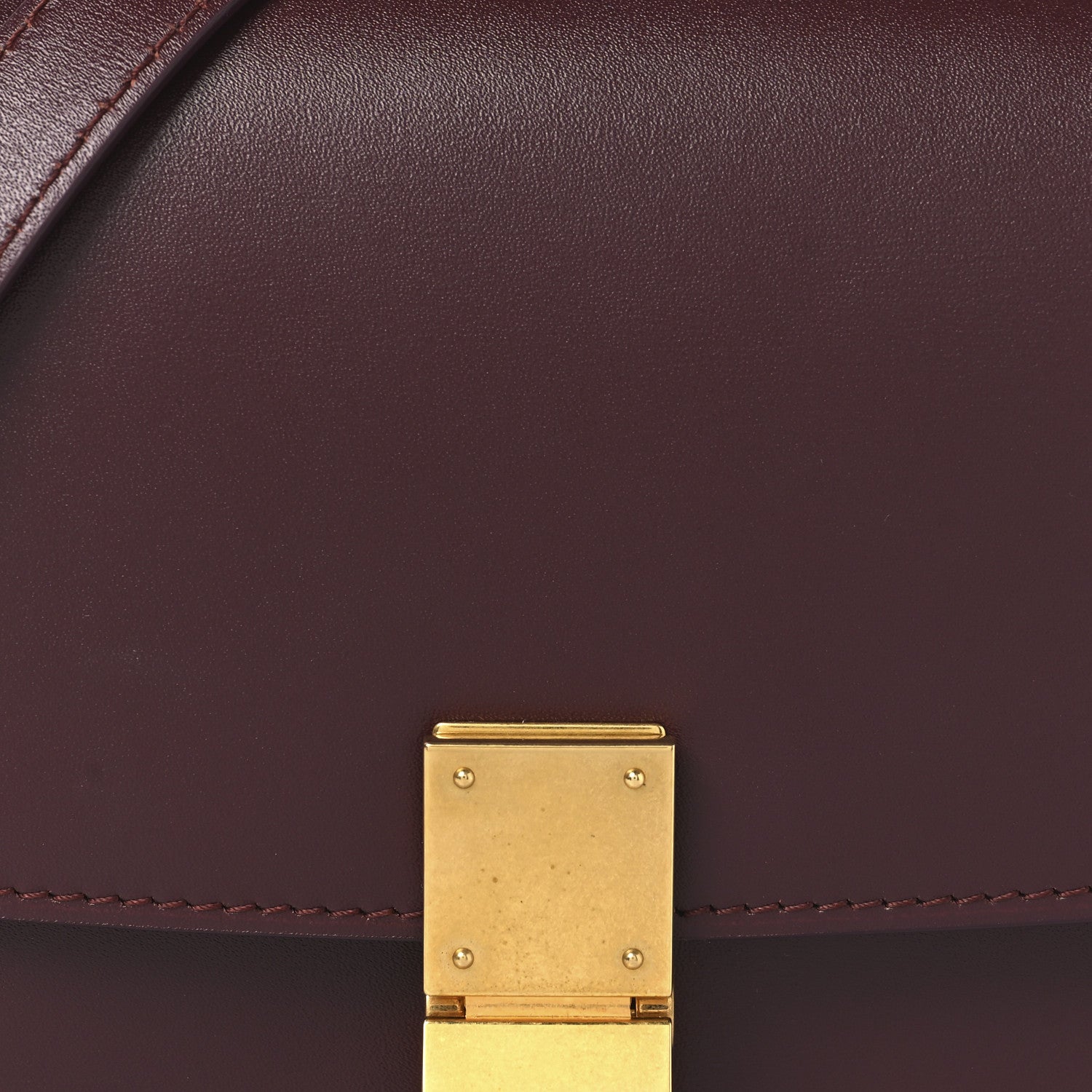 Celine Box Calfskin Small Classic Box Flap Bag Burgundy 8 of 10