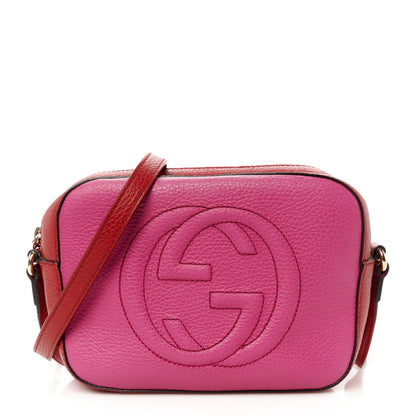 Gucci Dollar Calfskin Bi-Color Small Soho Disco Bag New Rosette Hibiscus Red 1 of 11