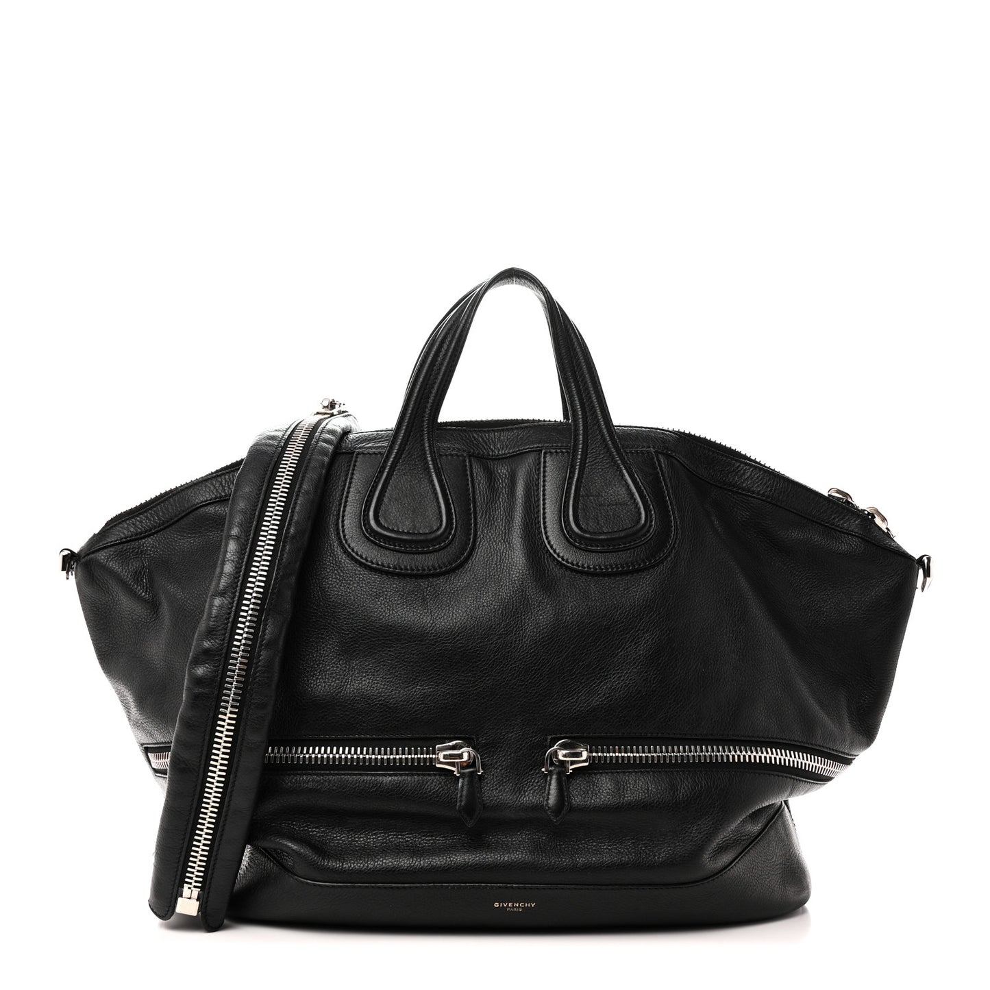 Calfskin Large Zip Nightingale  Black