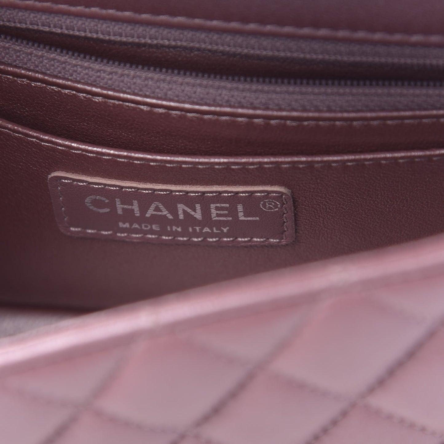 Metallic Lambskin Quilted Mini Rectangular Flap Pink