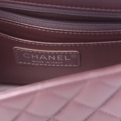 Chanel Metallic Lambskin Quilted Mini Rectangular Flap Pink 5 of 9