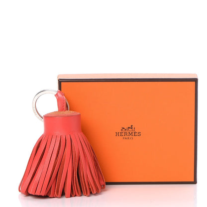Hermes Lambskin Bicolor Carmen Tassel Key Holder Rose Jaipur Feu 5 of 5