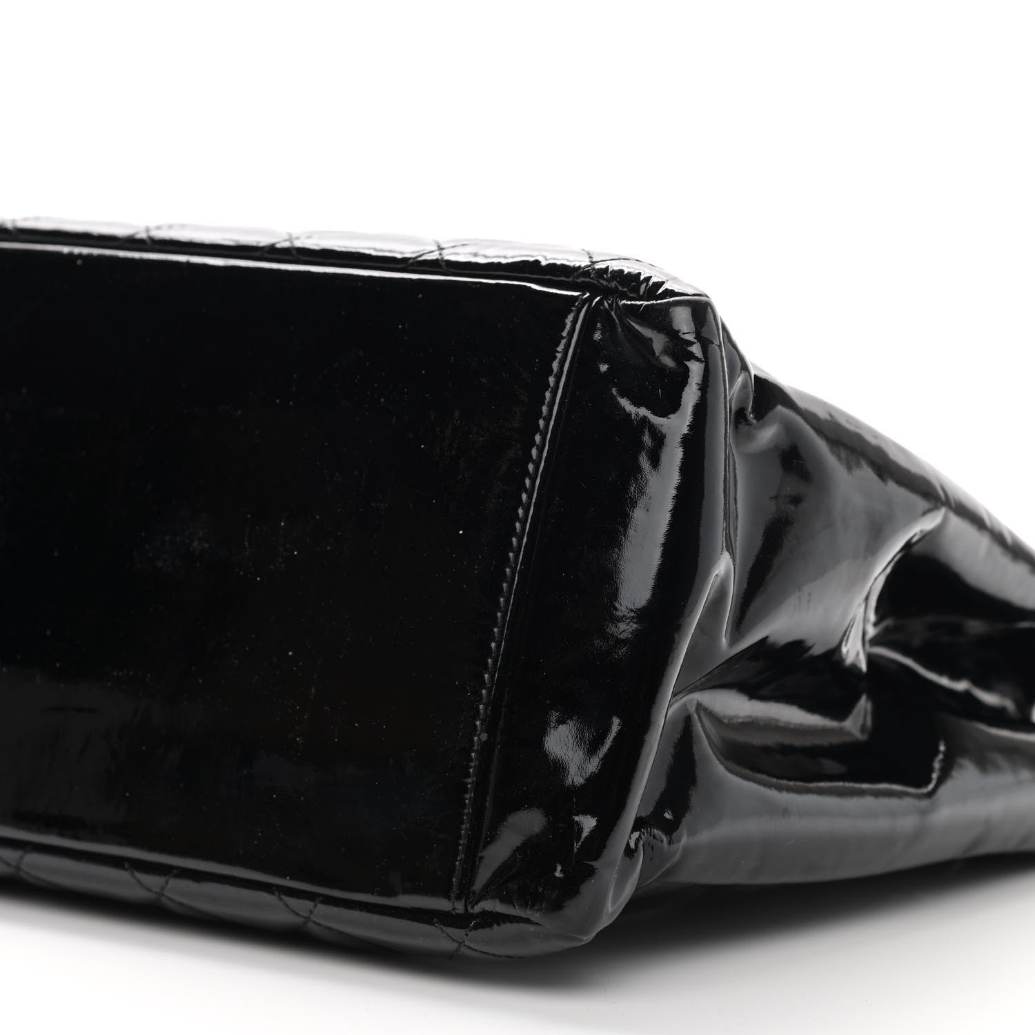 Chanel Patent Quilted Grand Shopping Tote GST Black 10 of 11