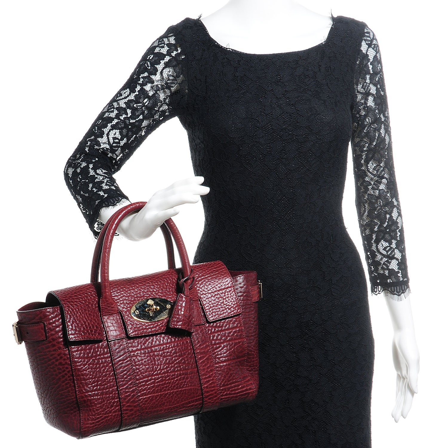 Mulberry Shrunken Calfskin Small Bayswater Oxblood 2 of 13