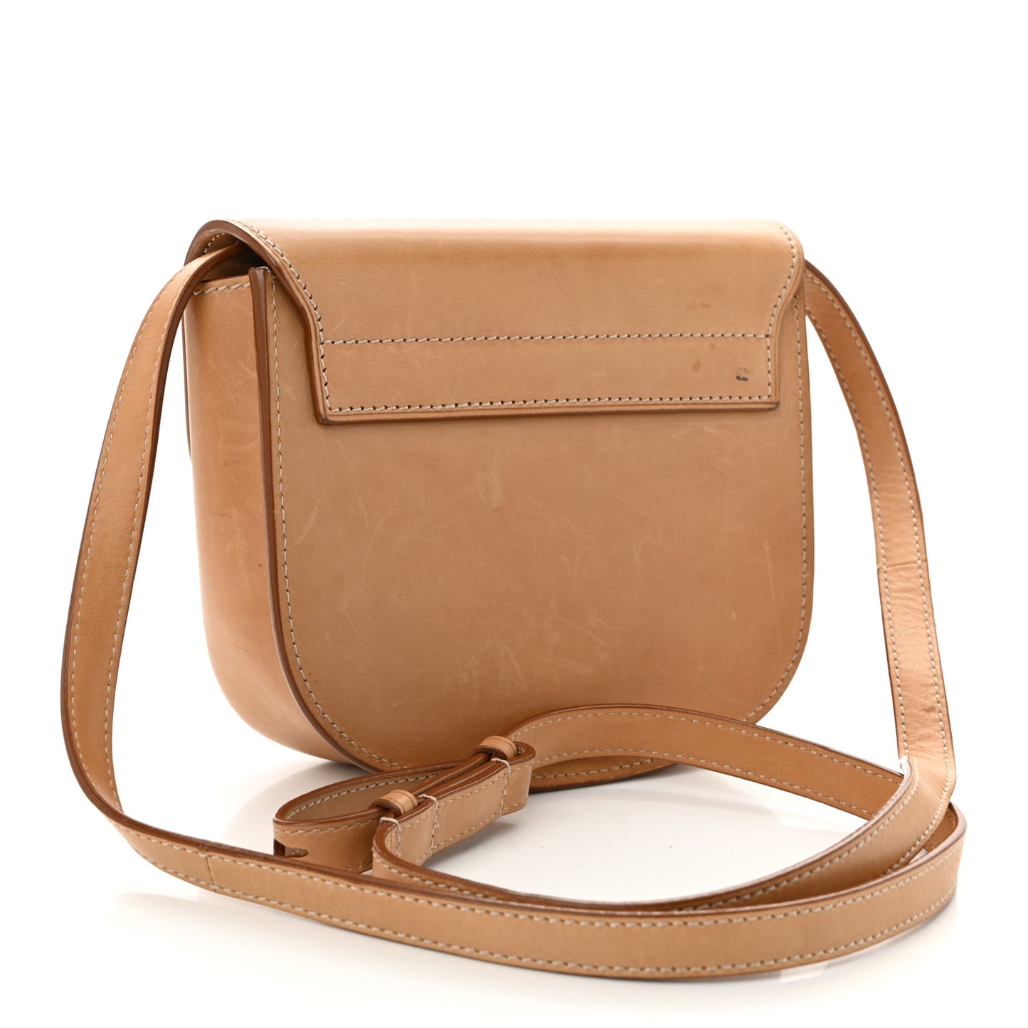 Smooth Vintage Calfskin Small Kaia Satchel Brown Gold