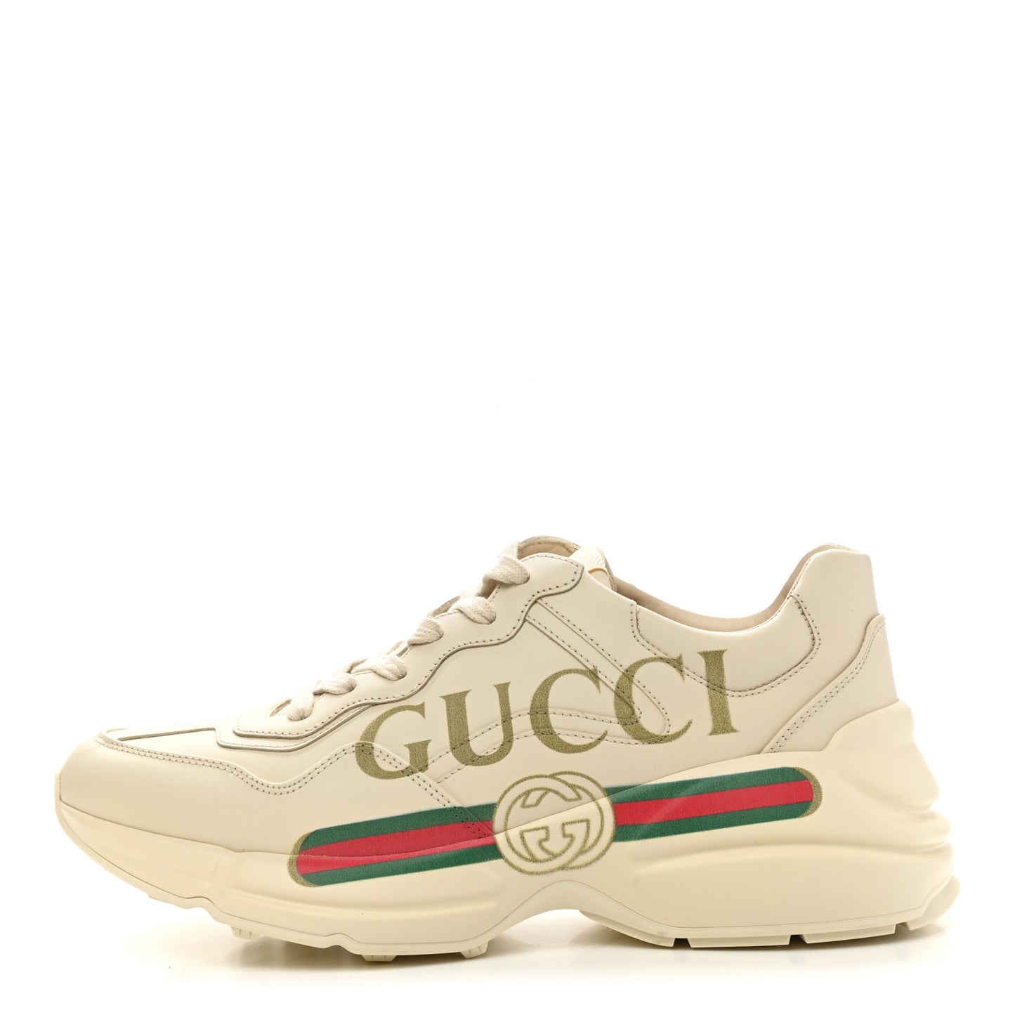 Calfskin Logo Womens Rhyton Sneakers 40 Ivory