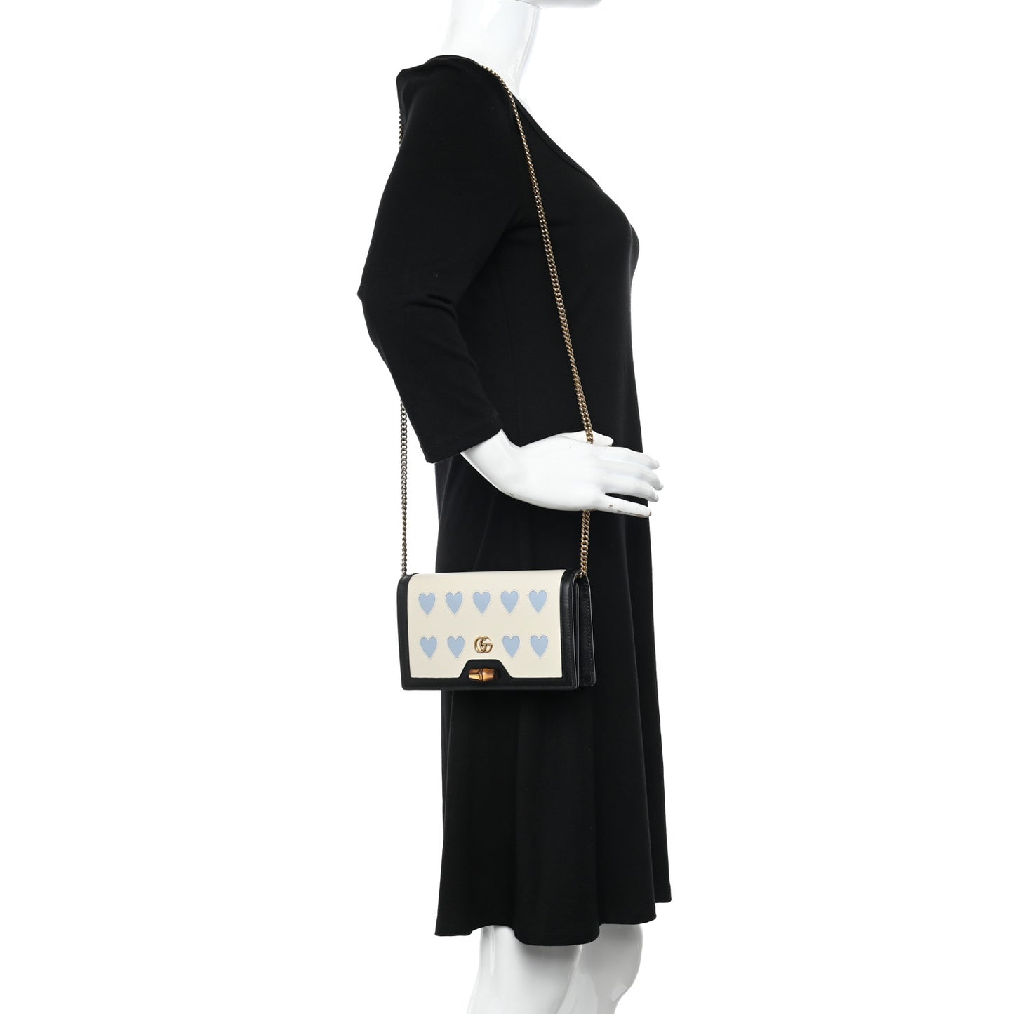 Calfskin Lovelight Mini Diana Chain Bag Mystic White Paradise Cloude