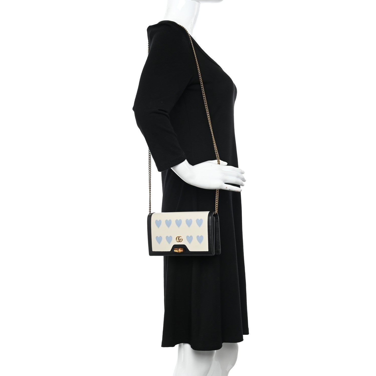Gucci Calfskin Lovelight Mini Diana Chain Bag Mystic White Paradise Cloude 2 of 10