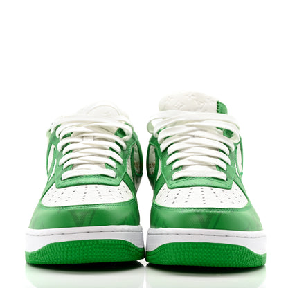 Louis Vuitton X NIKE AIR FORCE 1 Calfskin Monogram Mens Low Top Sneakers 8 Green 3 of 10