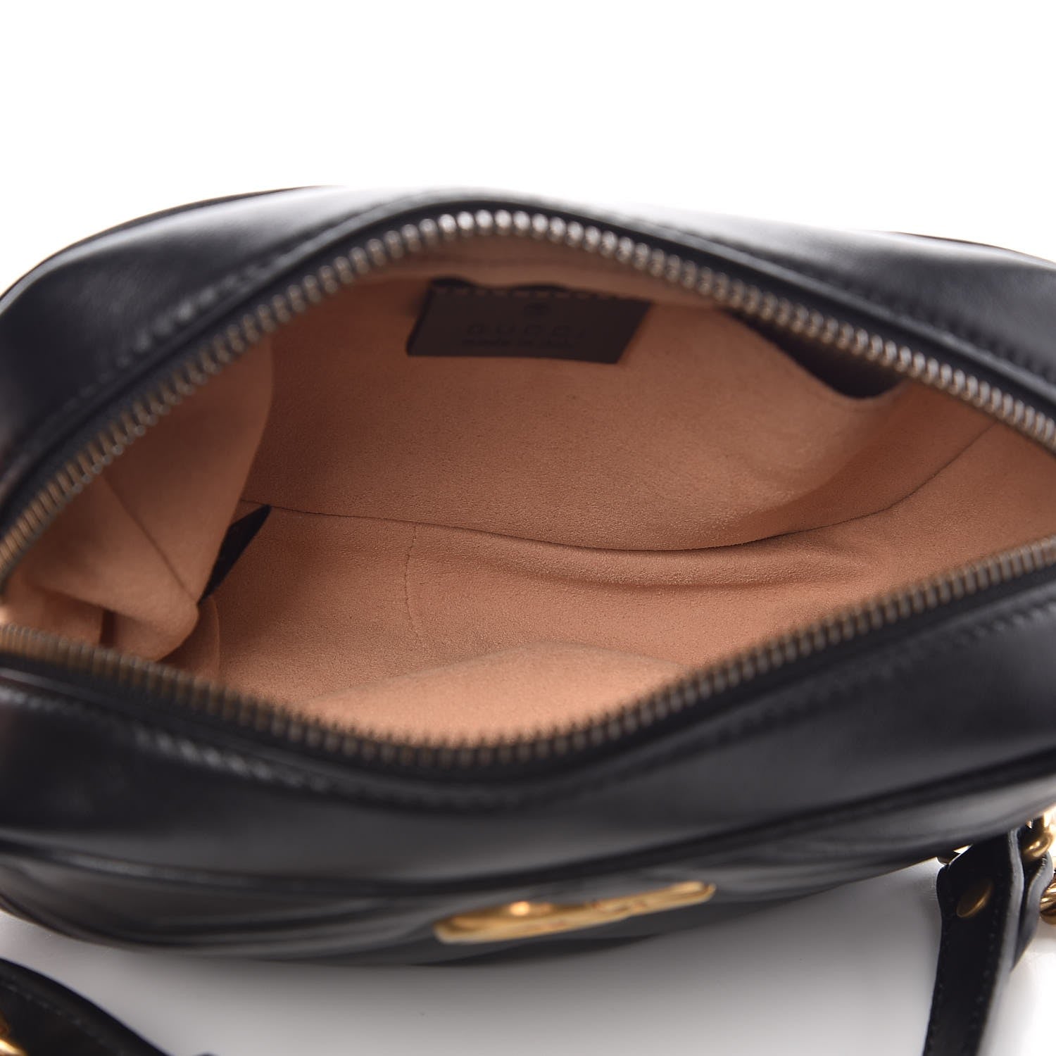 Gucci Calfskin Matelasse Mini GG Marmont Chain Shoulder Bag Black 5 of 8