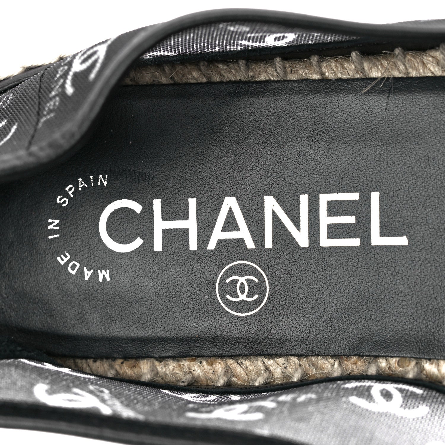 Chanel Mesh Grosgrain CC Espadrilles 37 Black White 8 of 8