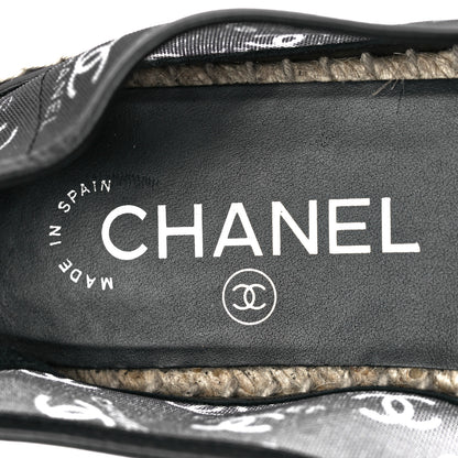 Chanel Mesh Grosgrain CC Espadrilles 37 Black White 8 of 8