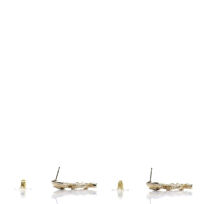 Chanel Crystal CC Drop Logo Earrings Gold 3 of 5