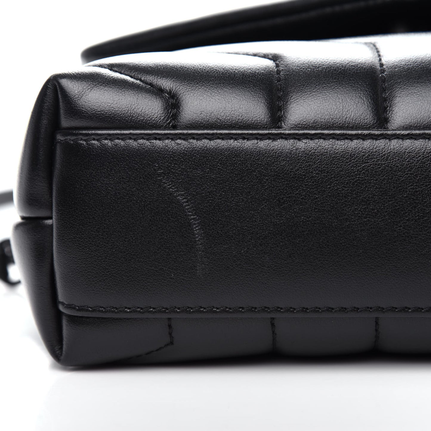 Calfskin Y Quilted Monogram Toy Loulou Crossbody Bag Black