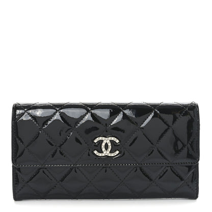 Chanel Patent Quilted Large Brilliant Flap Wallet Black 1 of 10