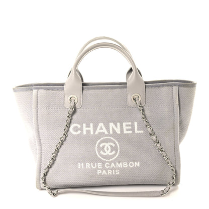 Chanel Mixed Fibers Small Deauville Tote Light Grey 1 of 9