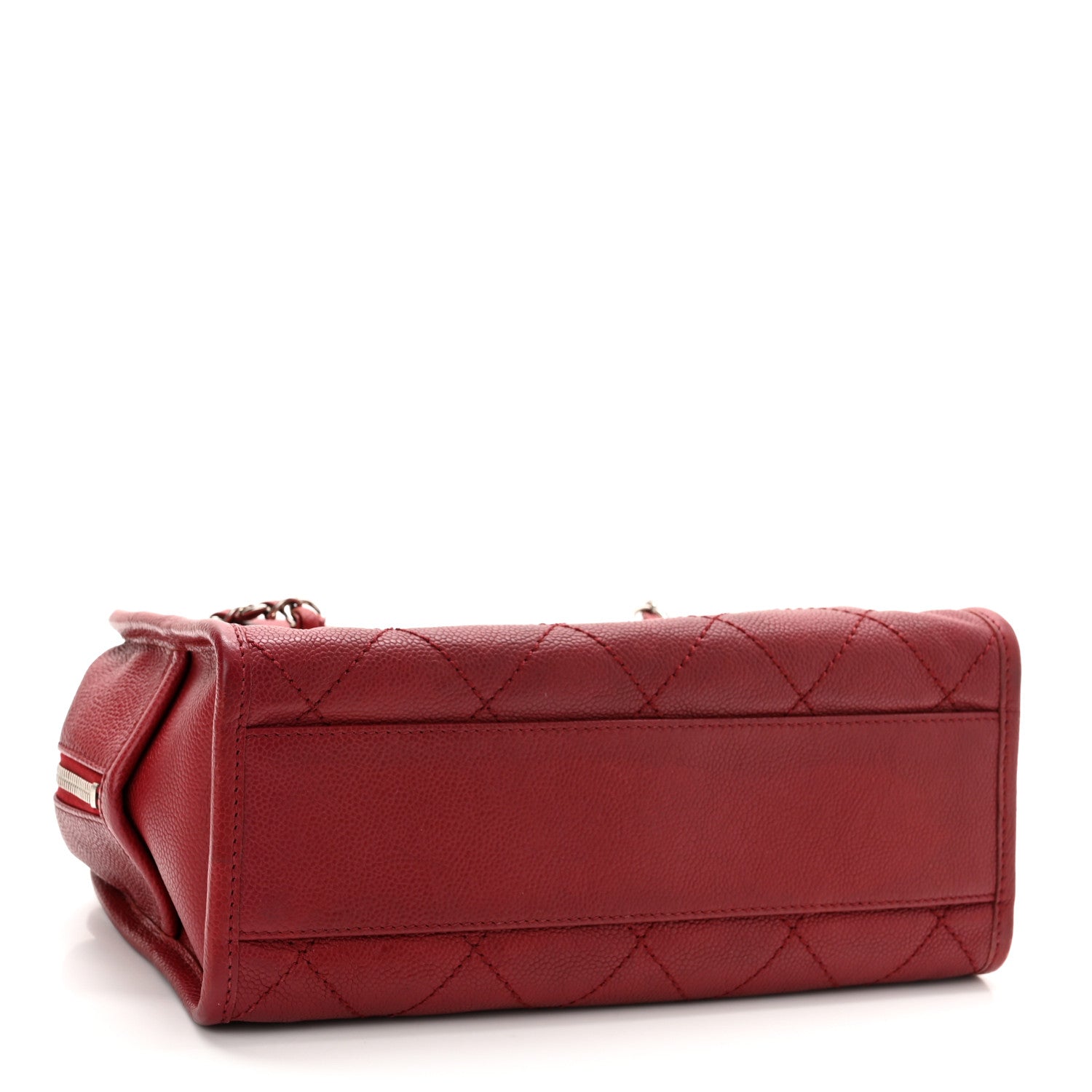 Chanel Caviar Quilted Small Deauville Bowling Bag Red 4 of 10