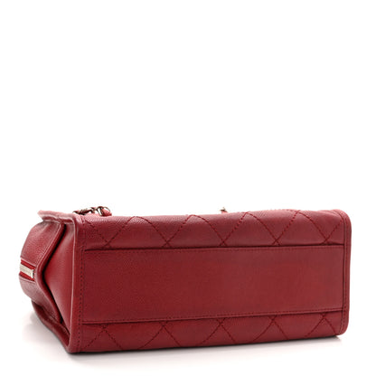 Chanel Caviar Quilted Small Deauville Bowling Bag Red 4 of 10