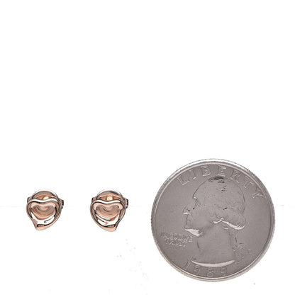 Tiffany 18K Rose Gold 7mm Elsa Peretti Open Heart Earrings 2 of 4