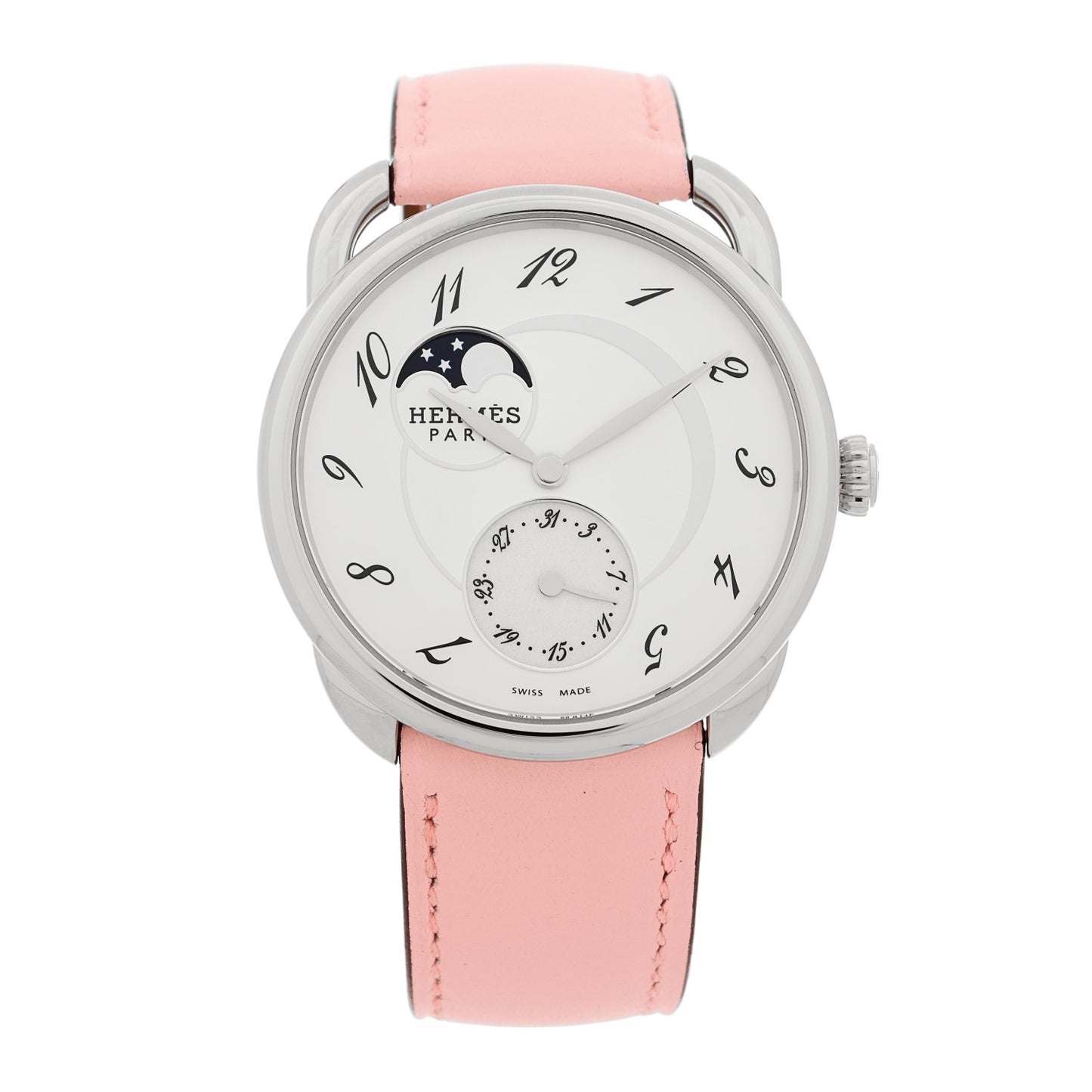 Stainless Steel Swift 38mm Arceau Petite Lune Automatic Watch Rose Sakura