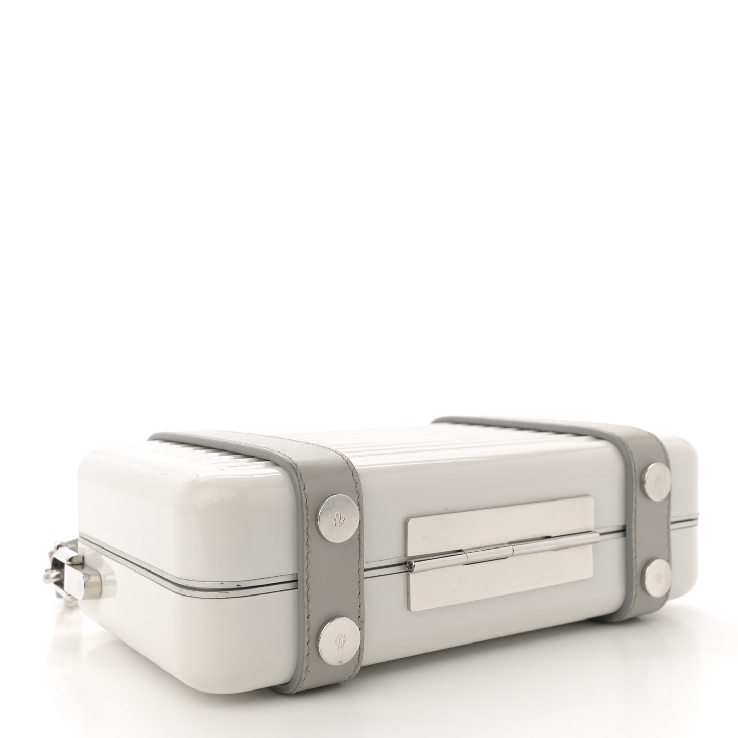 Gloss Polycarbonate Personal Cross-Body Bag White Grey