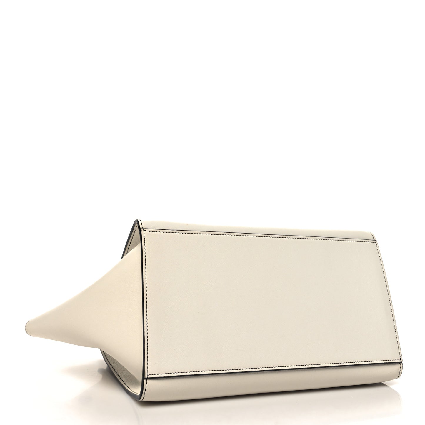 Calfskin Lizard Embossed Small Trapeze Off-White Black