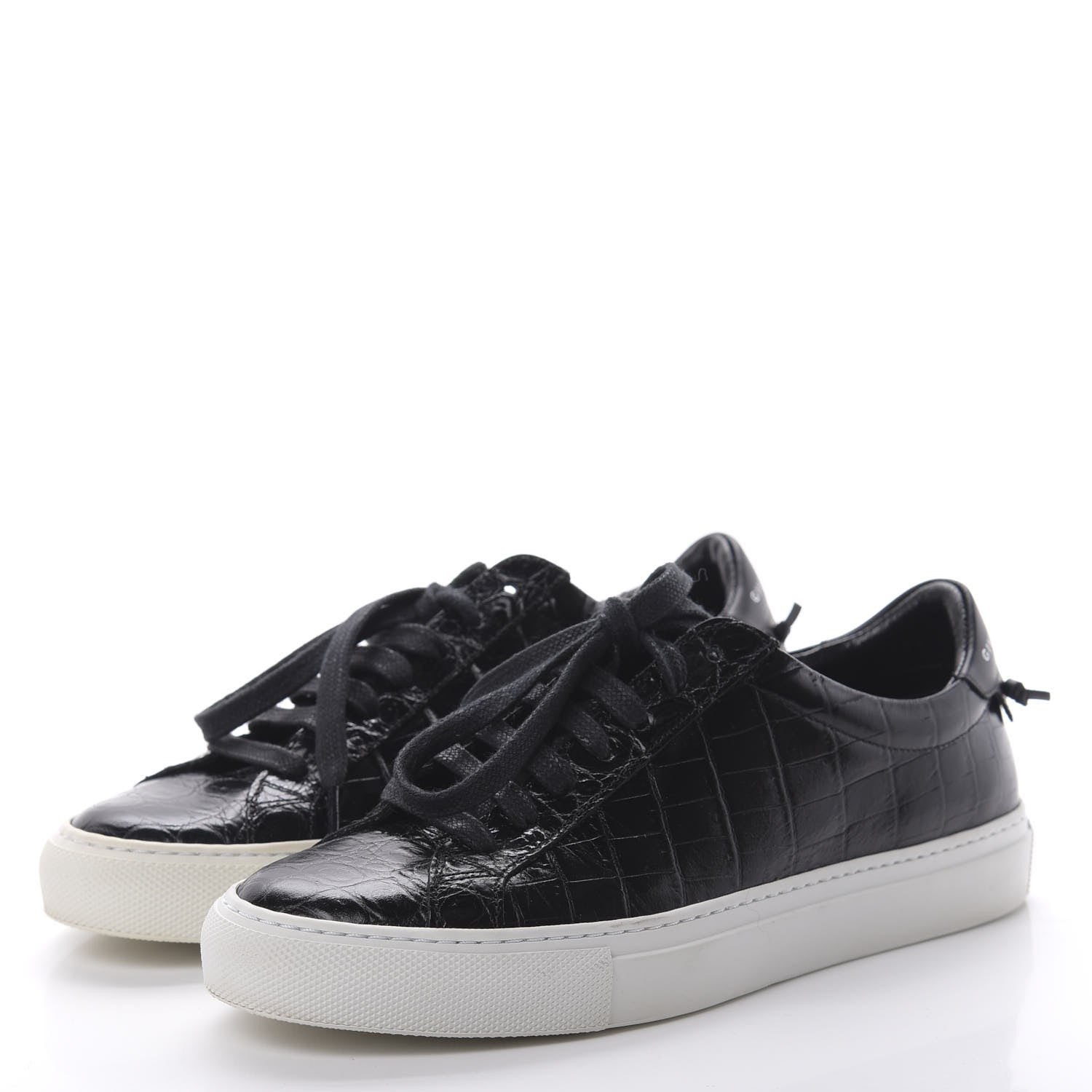 Givenchy Calfskin Crocodile Embossed Womens Urban Street Sneakers 36 Black 3 of 9