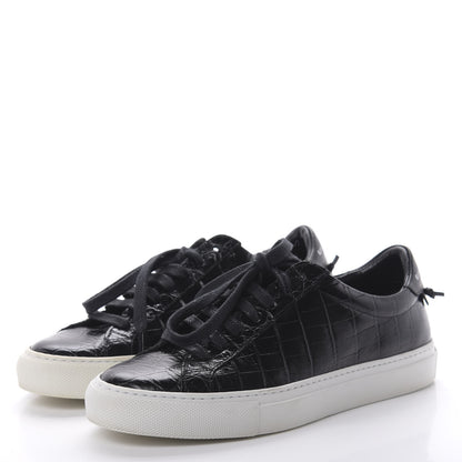 Givenchy Calfskin Crocodile Embossed Womens Urban Street Sneakers 36 Black 3 of 9