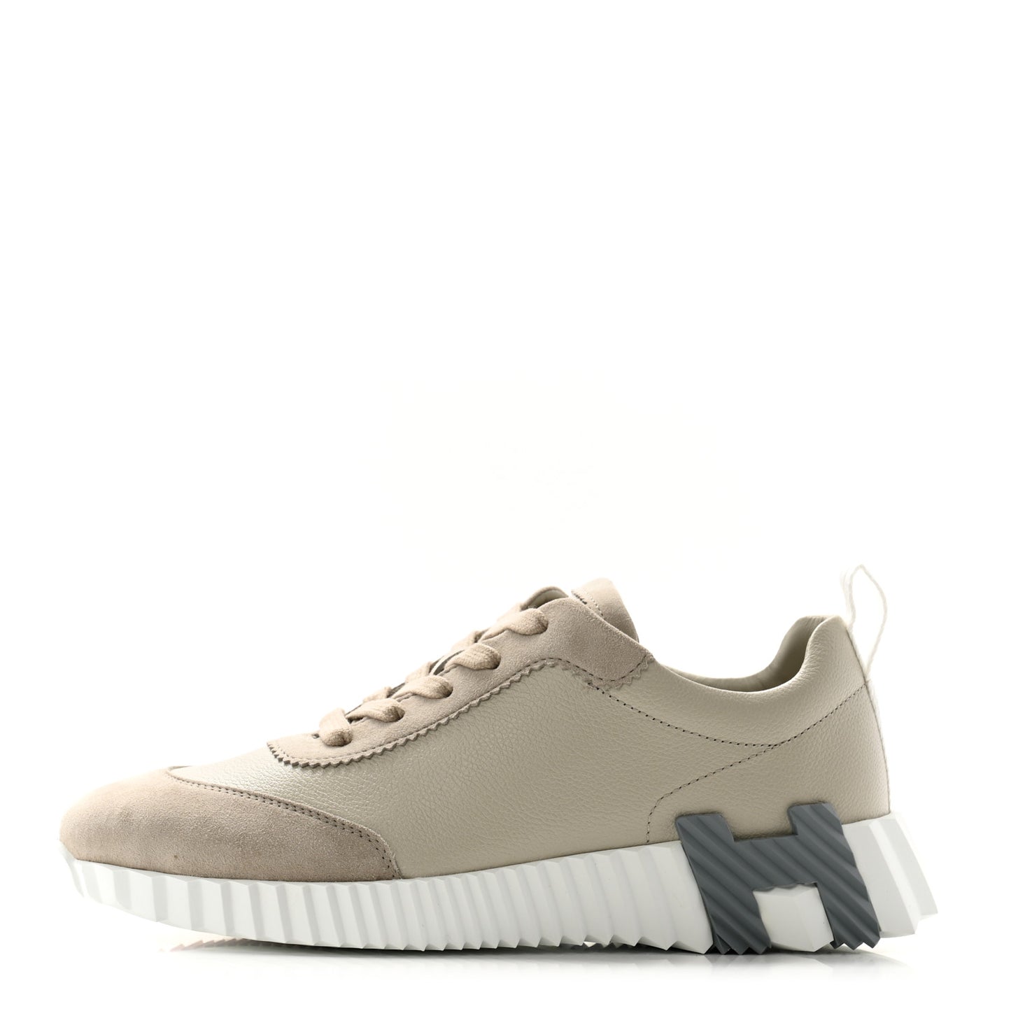 Sport Goatskin Suede Goatskin Womens Bouncing Sneakers 37.5 Beige Esquisse