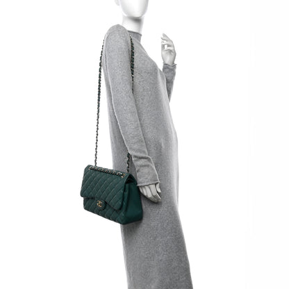Chanel Lambskin Quilted Jumbo Double Flap Green 2 of 18